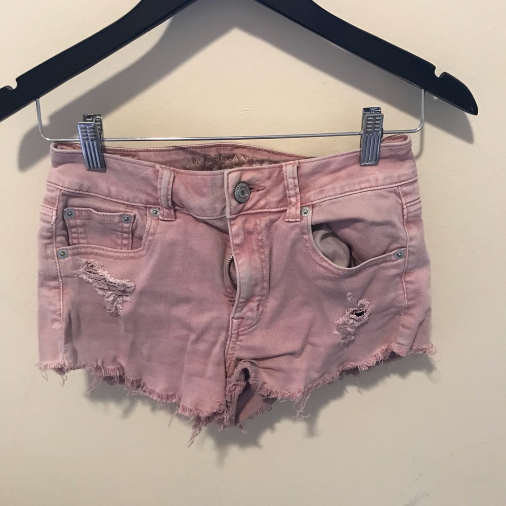 High waisted distressed shorts